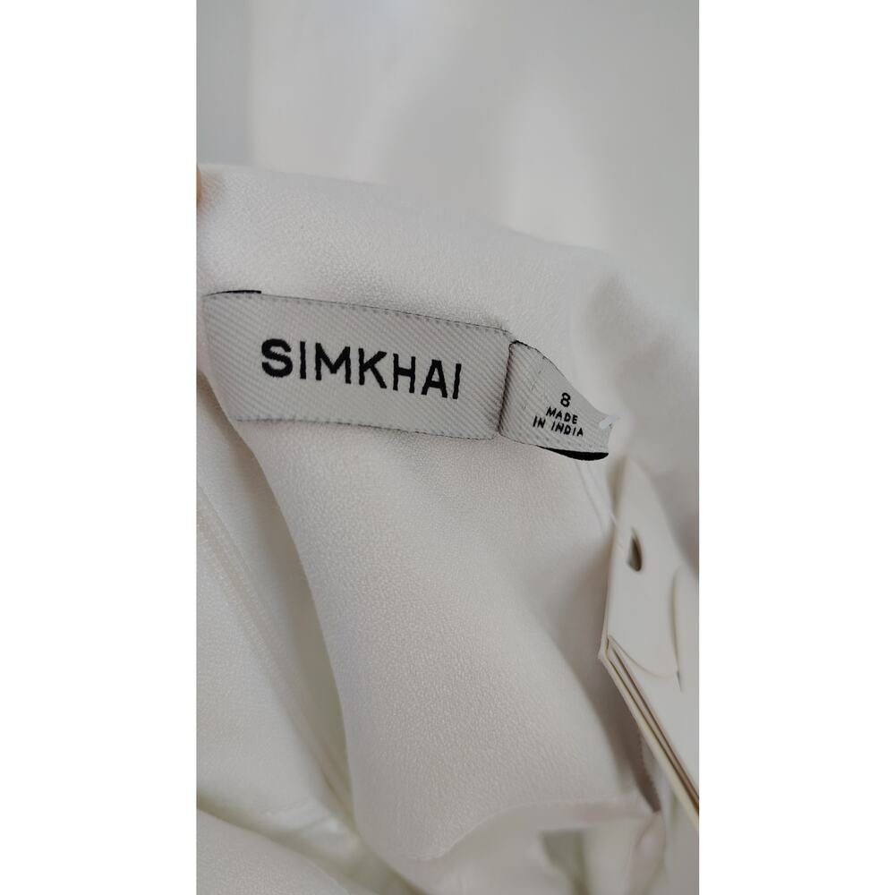 Simkhai Ziva White Embellished Mini Dress Crystal Sequin Size 8 Bridal - Picture 5 of 16